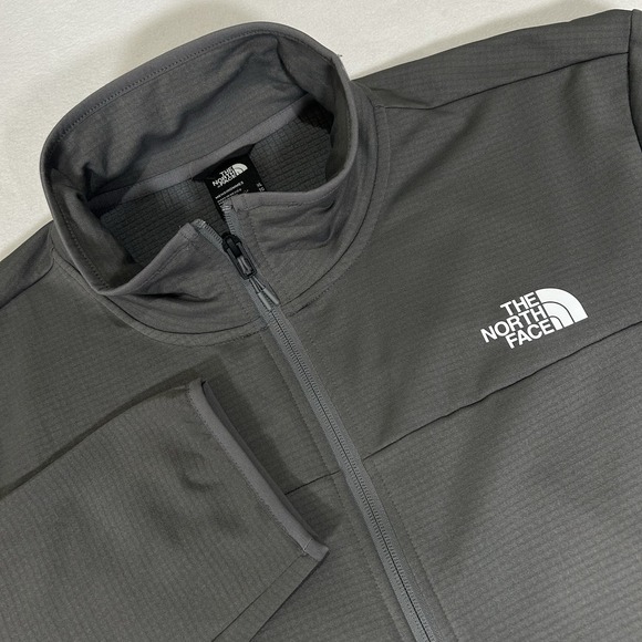 NWT The North Face Mens XL Pearl Gray Cedar Trail Grid Fleece Full Zip Jacket - Picture 1 of 6